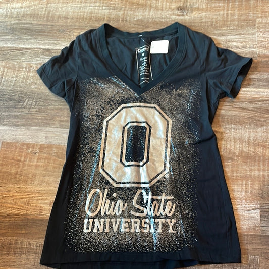 NCAA Ohio State Buckeyes Black Short Sleeve Shirt Women’s V-Neck size Medium