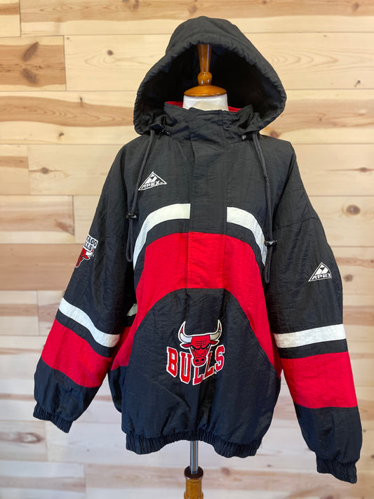 Chicago Bulls APEX Retro Embroidered RARE Adult Coat Size XLarge