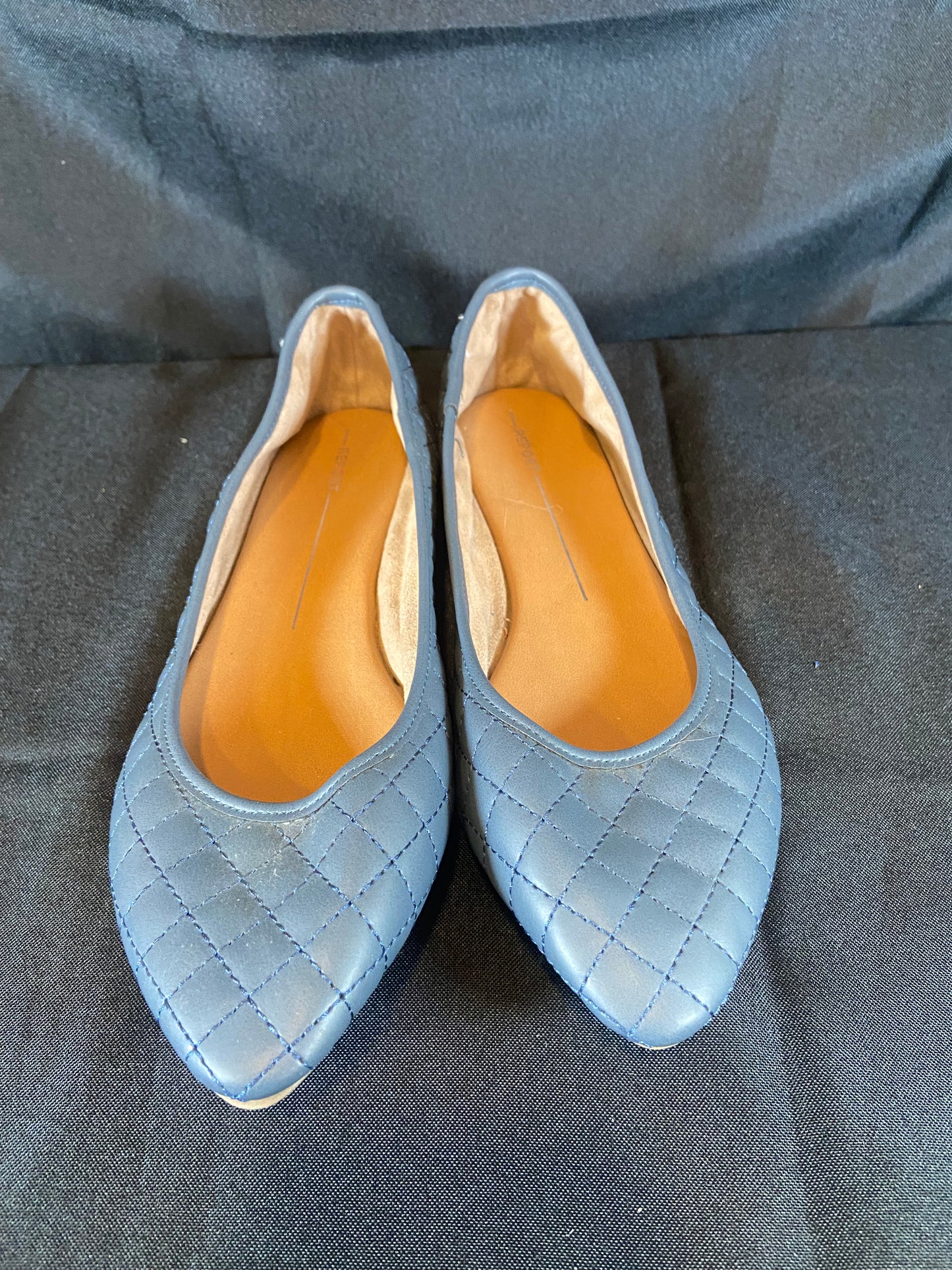 Report Blue Leather Pointed Toe Flat Slip On Shoes Women size 8.5 NWOB