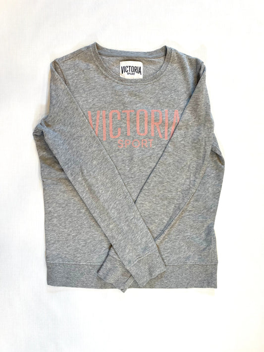 Victorias Secret Sport Grey Crewneck Sweatshirt w/ Logo Women size XSmall