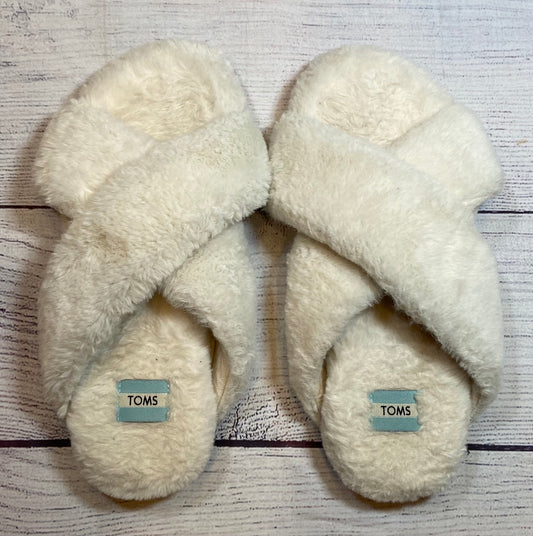 TOMS Susie Natural Faux Fur Slipper Womens Size 9 Ivory White Slip On