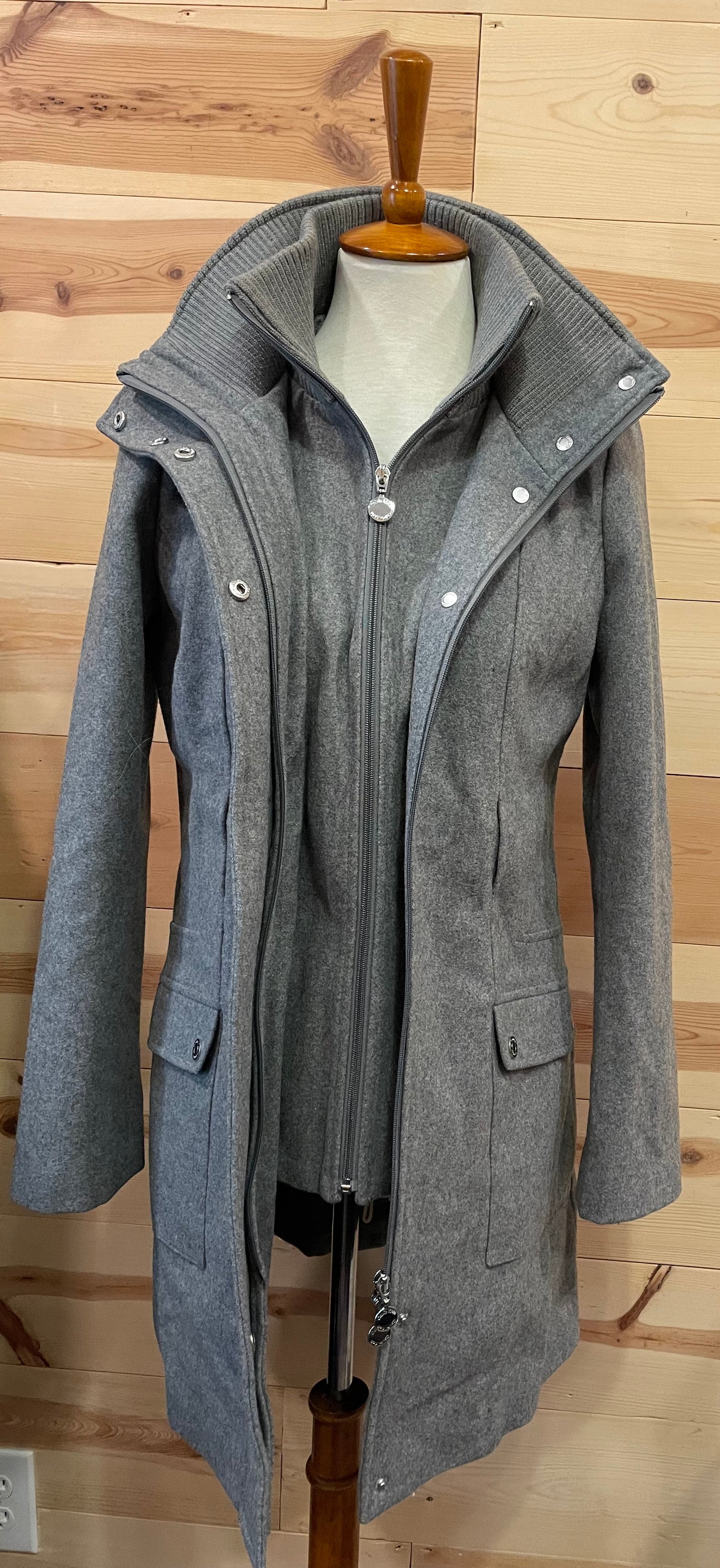 Calvin Klein Wool Grey Coat Women size Small