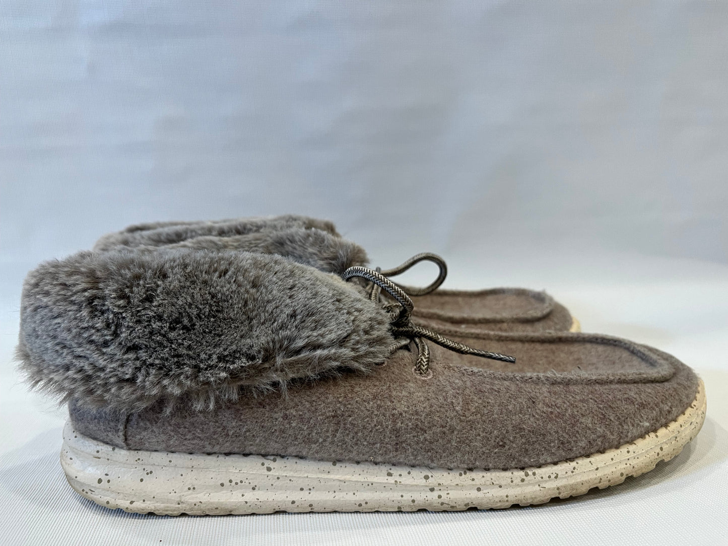 Hey Dude Slip on Faux Fur Britt Brown Women size 10