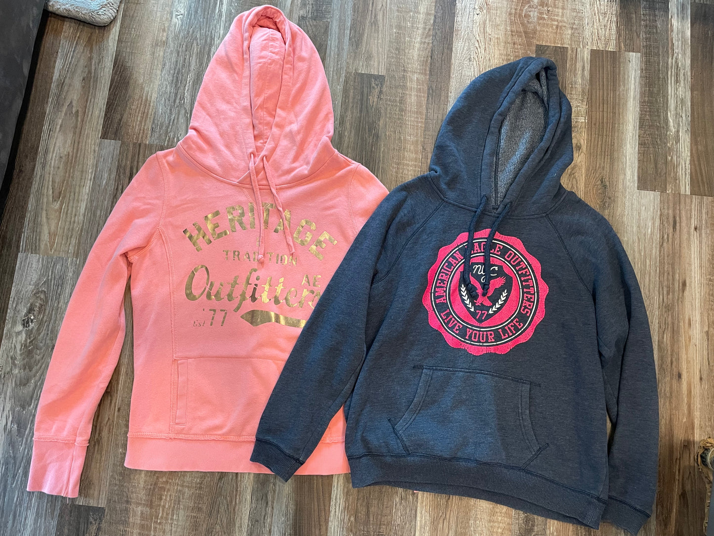 Lot of 2- American Eagle womens large Hooded Sweatshirts size large