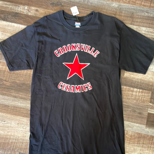 Crooksville ceramics black T-shirt adult Large