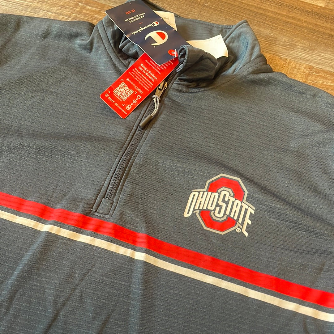 NCAA CHAMPION Ohio State Buckeyes NEW!!! 1/4 Zip Long Sleeve Shirt Mens size small