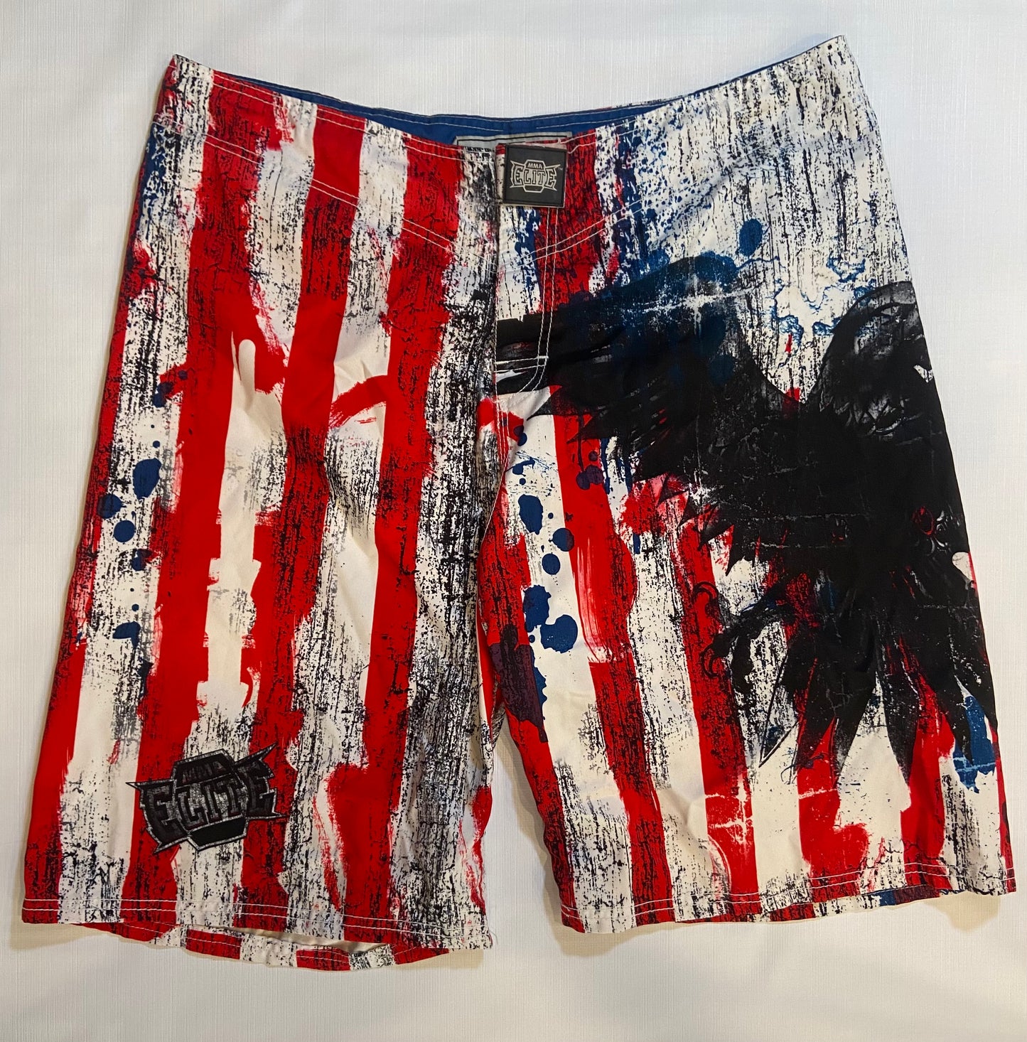 MMA Elite Men’s American Flag Swim Trunks Size Large