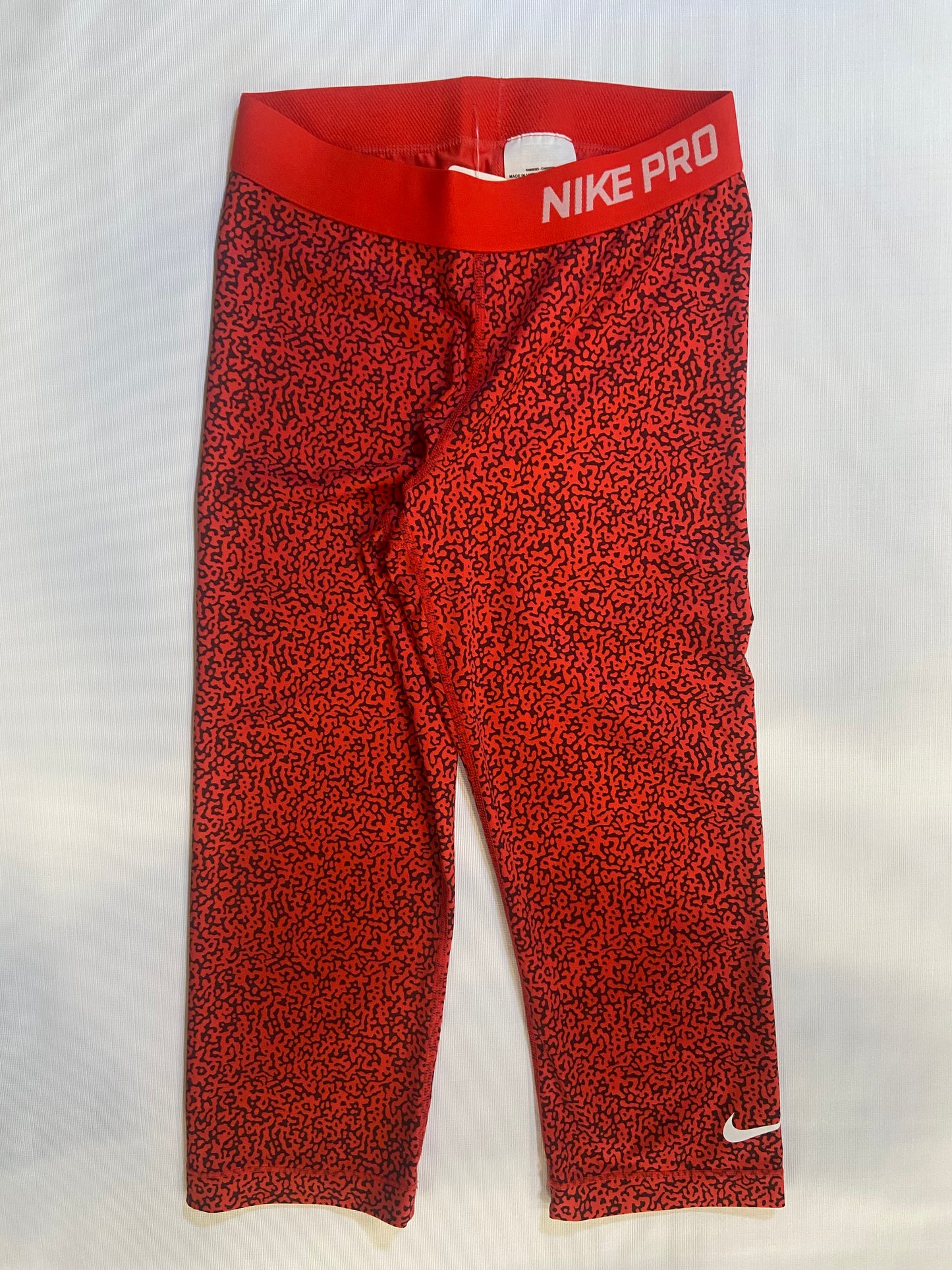 Lot of 2- Nike Women’s Athletic Capri’s Sizes Small (Red,Cheetah Print, NWT) (Black, NWOT)