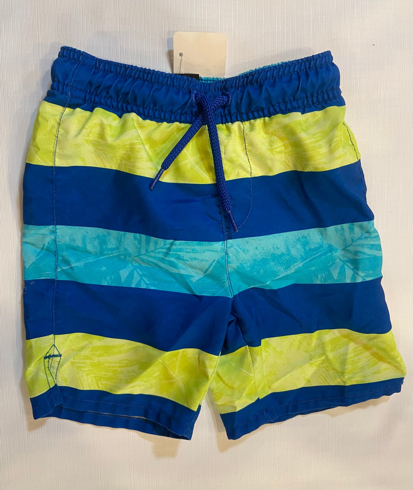 Lot of 3-Boys Swim Trunks Size 3T Blue, Orange, Blue/Green)