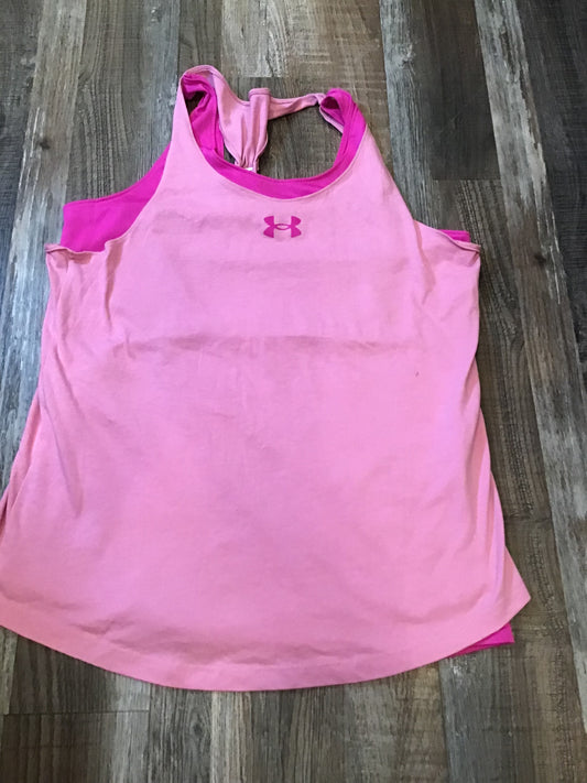 Under Armour Pink Razor Back Tank Top Youth Girls size Large