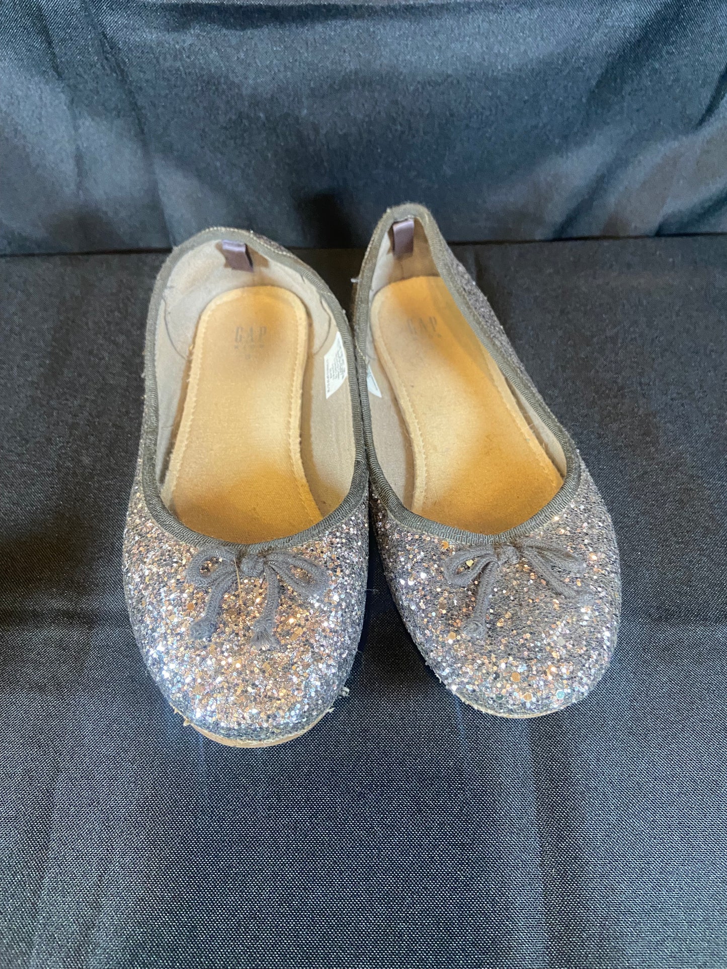 Gap Gray Sparkle Girls Flat Dress Shoes size 3