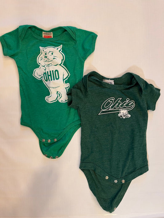 Lot of 2- Homage- Ohio University Bobcats onesie size 6 months