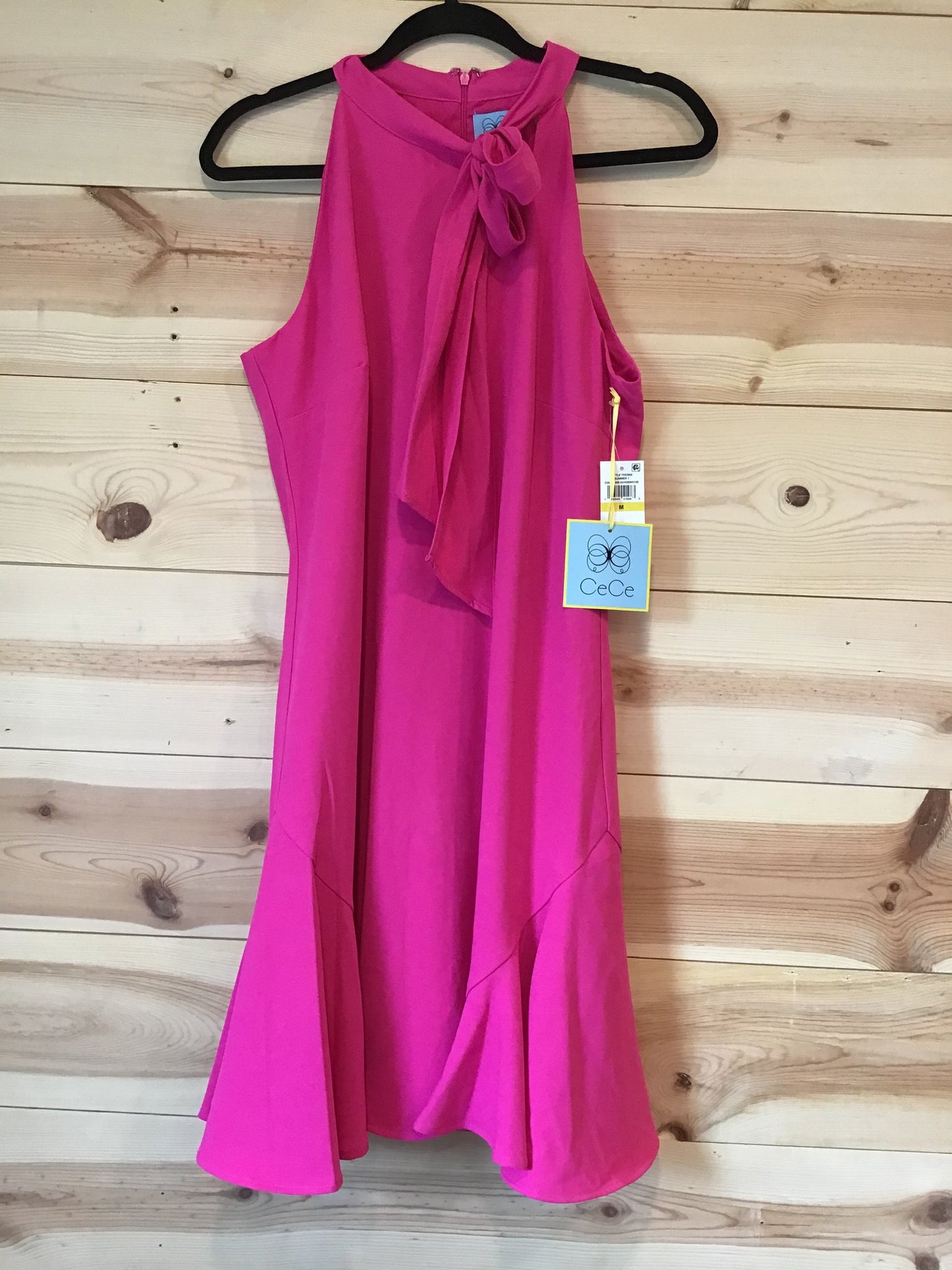 CeCe Bright Pink Halter Dress NEW w/TAGS Womens size Medium