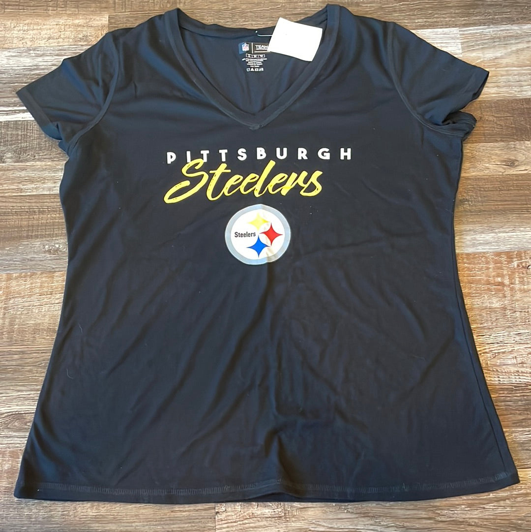 NFL Pittsburg Steelers Women’s Black Short Sleeve Shirt size XLarge