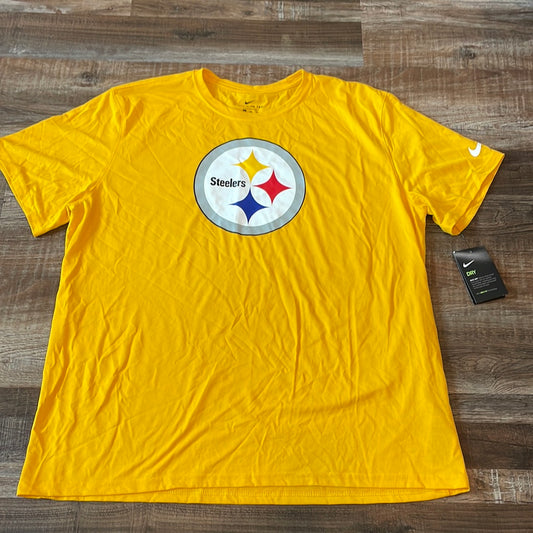 NFL NIKE Pittsburg Steelers NWT Yellow Short Sleeve Shirt adult 2XLarge