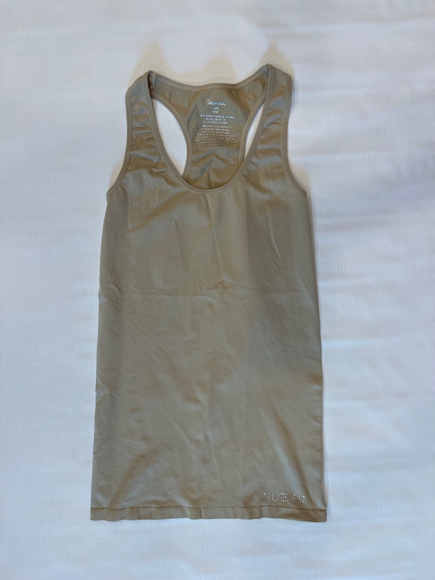 Guess Nude Fitted Tank Top Women size XS/Small