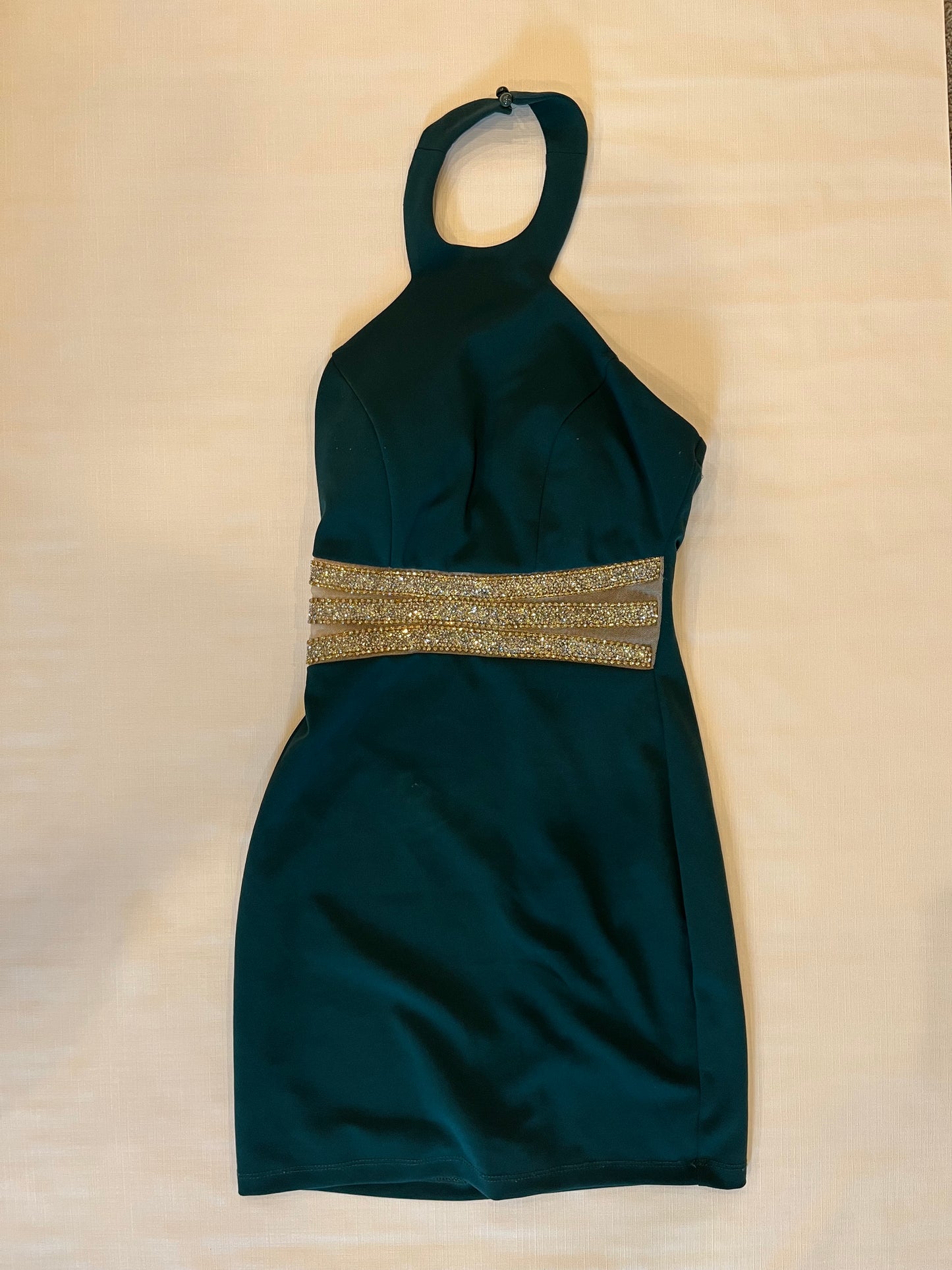 Speechless Green Fitted Halter Top Short Dress Womens Size 1