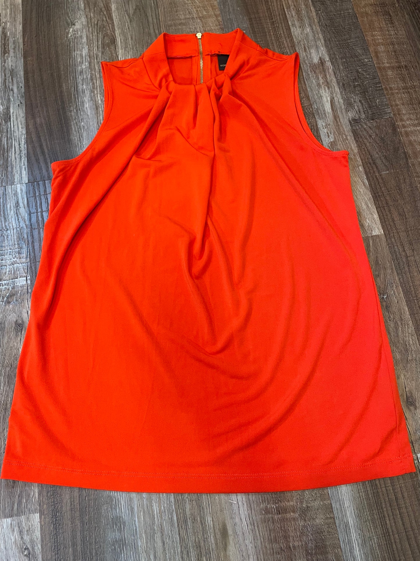 Worthington Sleeveless Dress Shirt Orange Womens Shirt size Small