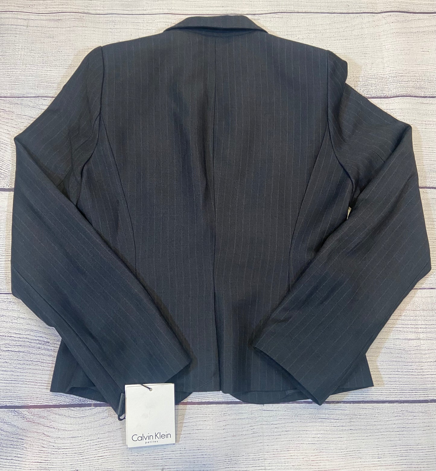 Calvin Klein Navy Blue Pen Stripe Womens Blazer Jacket size 6P NWT