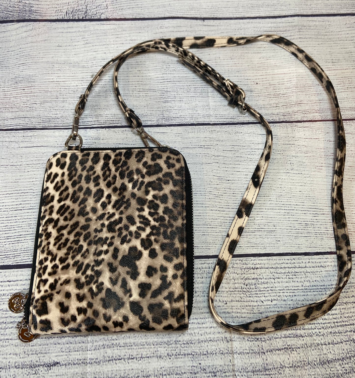 Coco + Carmen Leopard Print Crossover Purse Zipper Closure