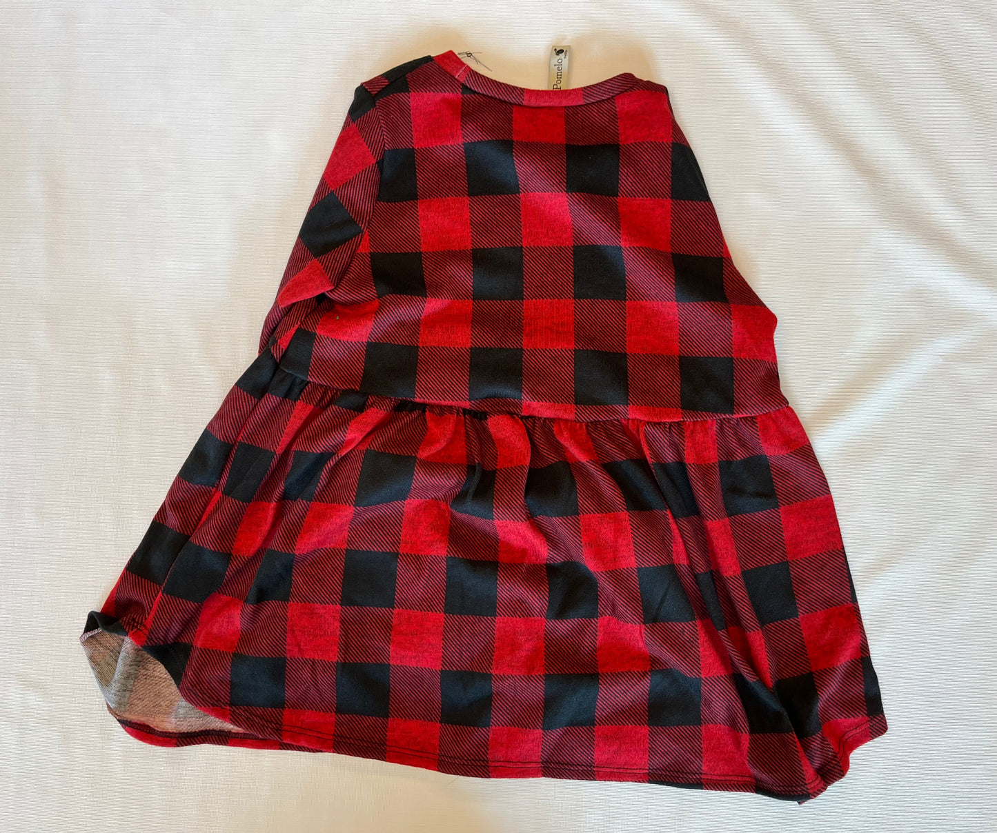 BOUTIQUE NEW!!! Buffalo plaid Red Christmas Girls LS Shirt size Small