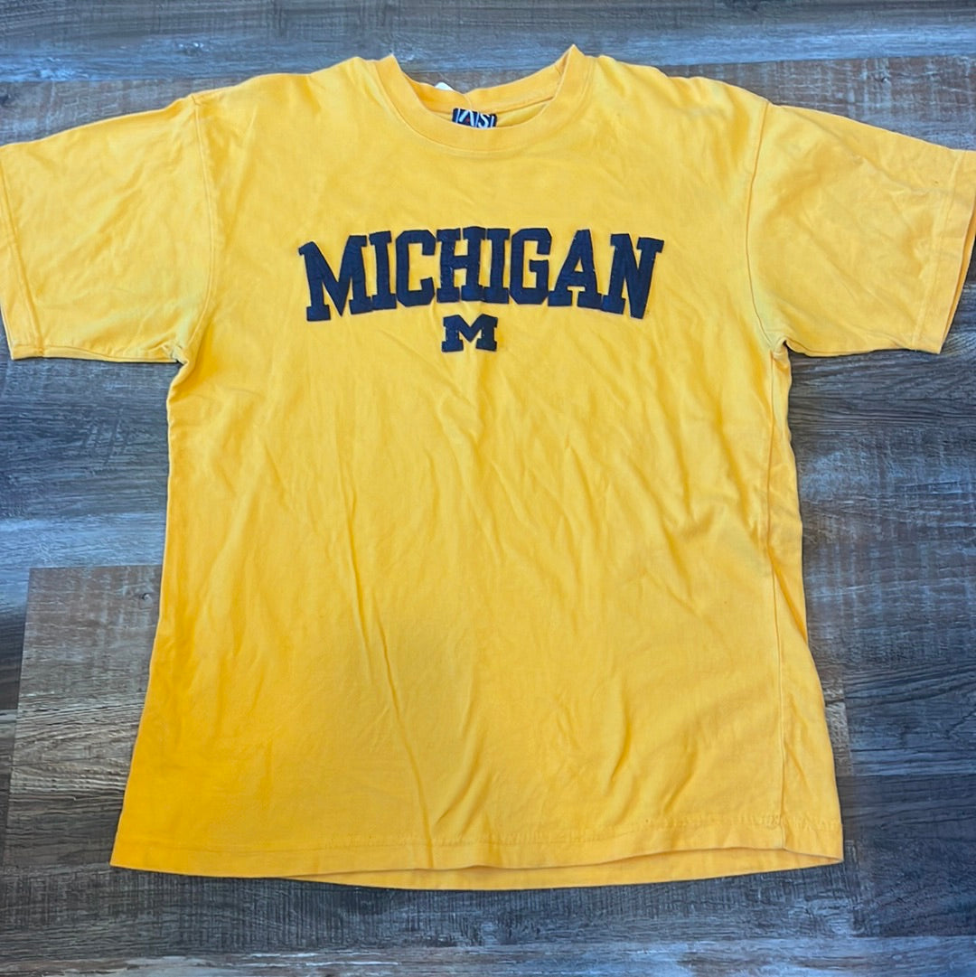 NCAA University Of Michigan Embroidered Yellow Shirt adult size Medium