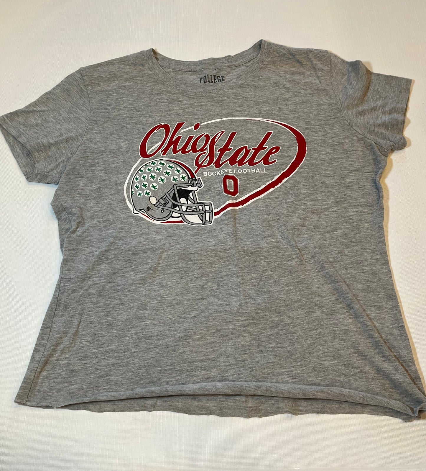 NCAA Ohio State Buckeyes Womens Gray Crop Top short Sleeve Shirt size XL