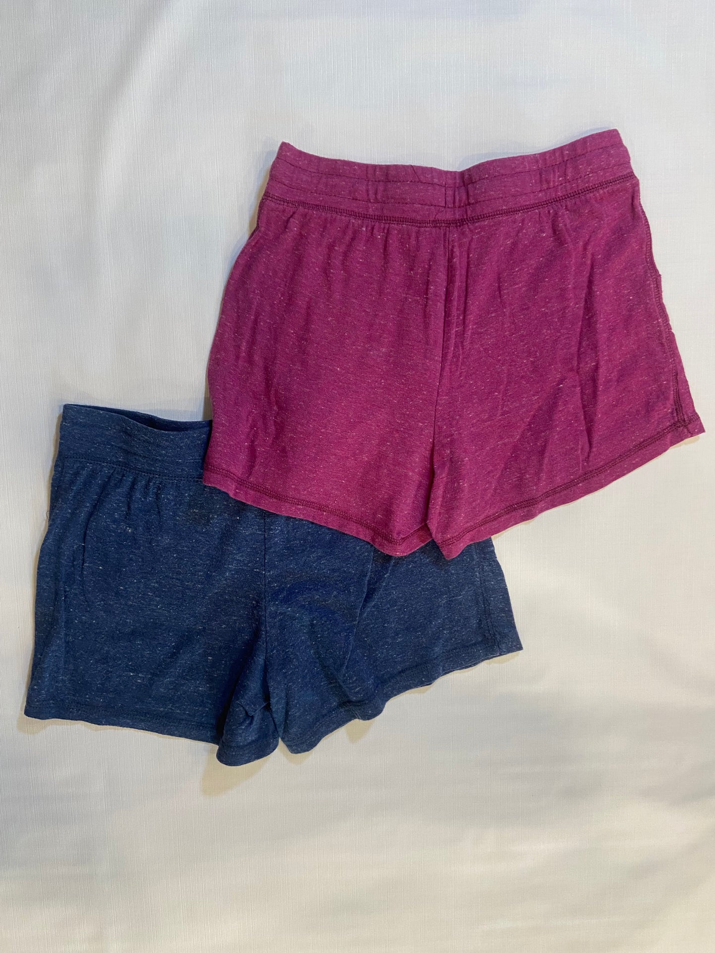 Lot of 2- Athletic Womens Cotton Shorts Blue and Pink Sizes Small