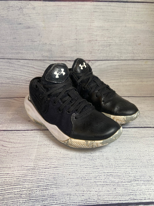 Under Armour High Top Black/White Athletic Sneaker Boys size 13K