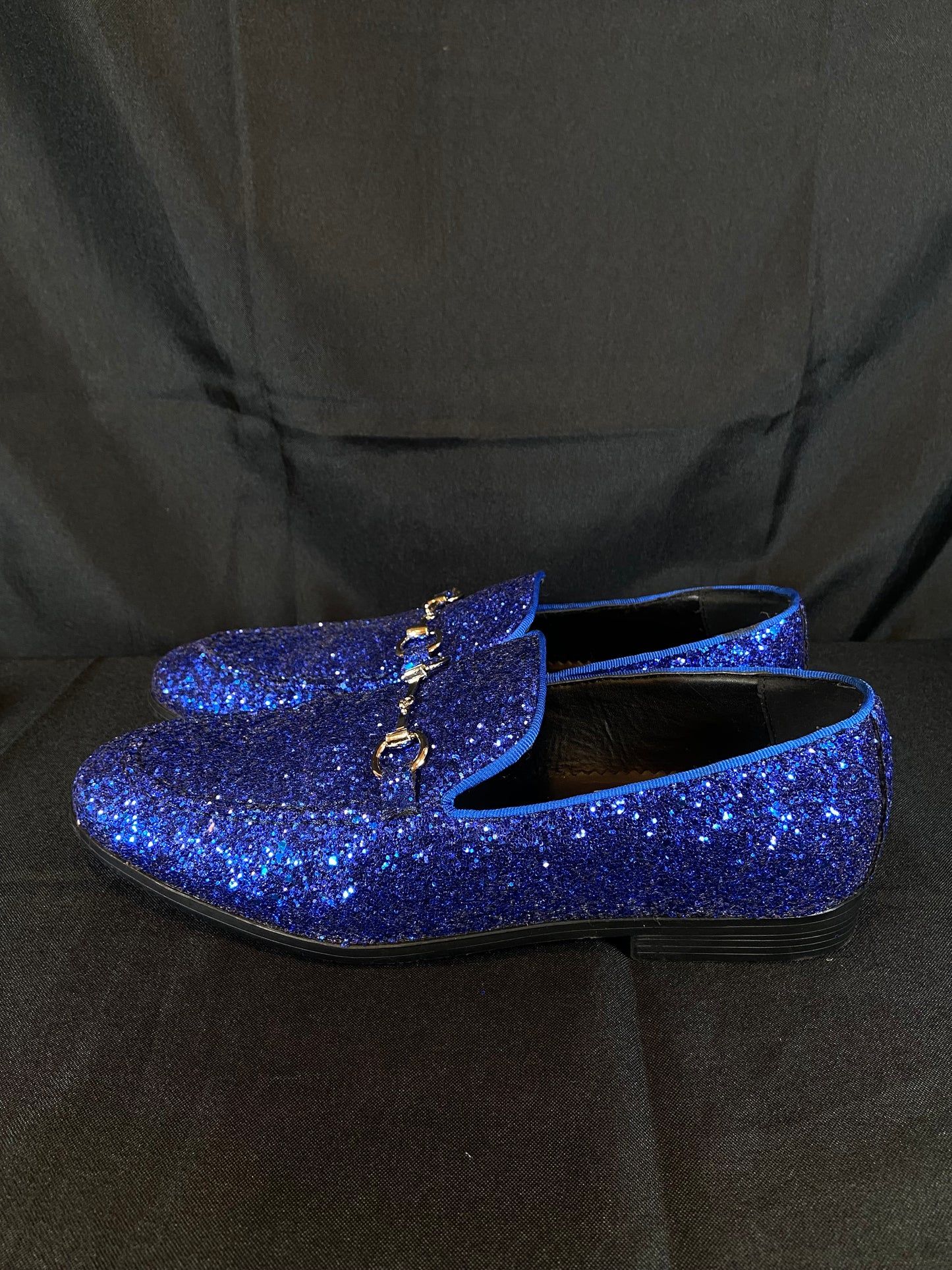 Bravo Mens Blue Glitter Prom 1 Dress Shoes Mens size 9.5M