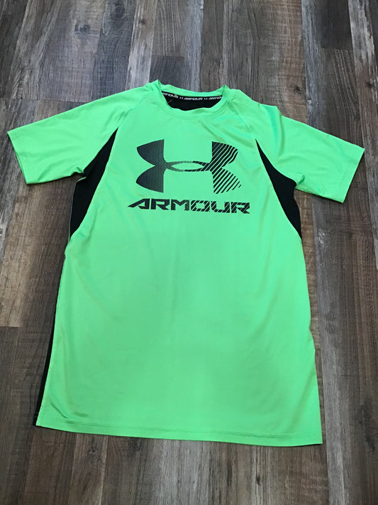 Under Armour Men’s Short Sleeve Shirt Heat Gear Green & Black Mens size Small