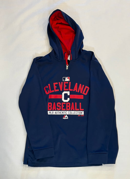 MLB Cleveland Indians 1/4 zip Hooded Sweatshirt Youth size 14/16