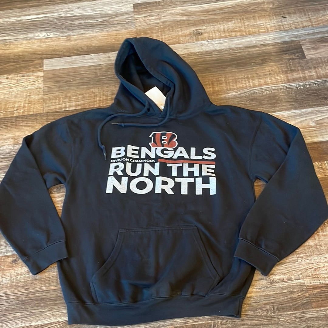 Bespoke Cincinnati Bengals Black Hooded Sweatshirt Adult Size Small