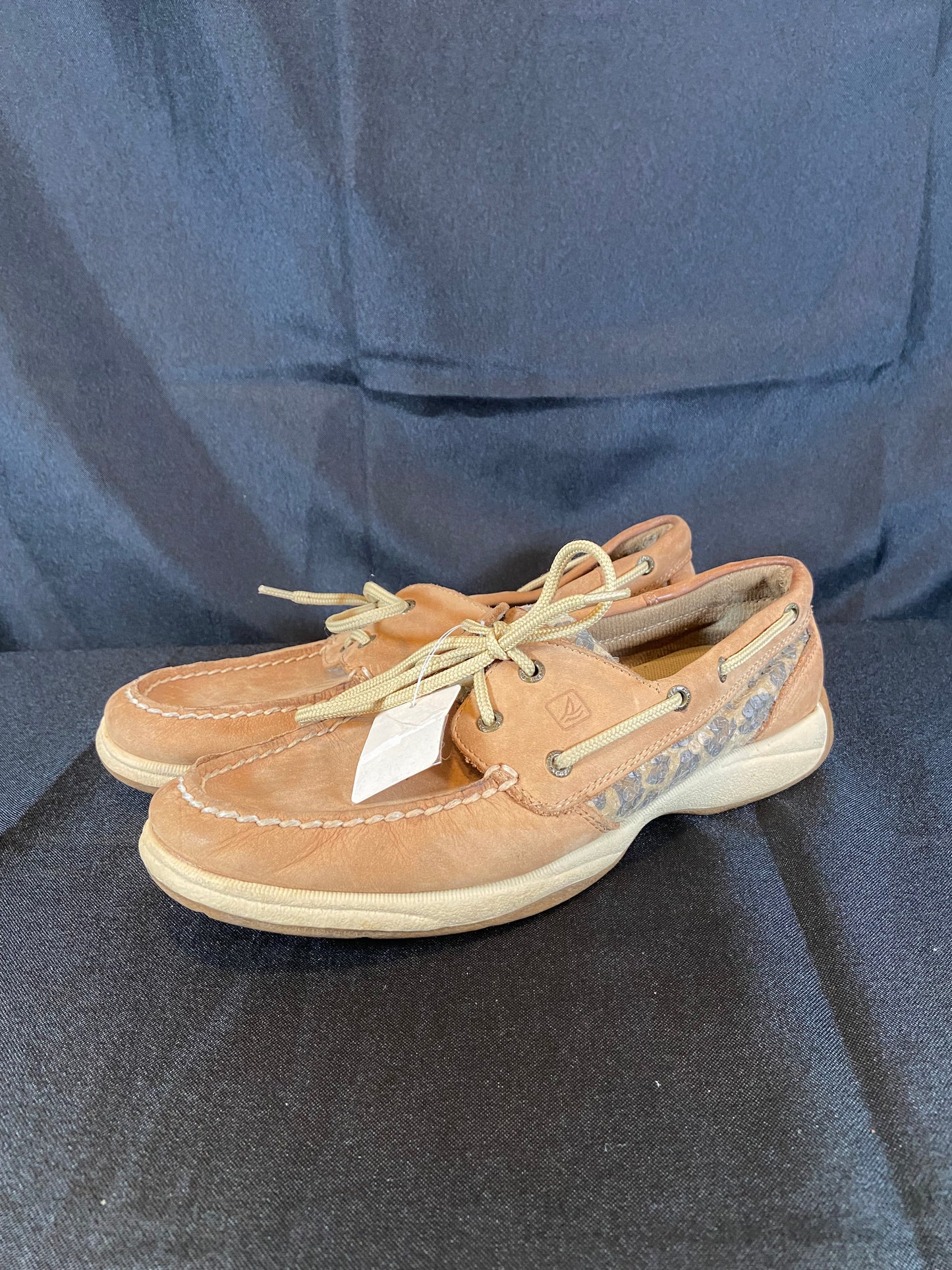 Sperry Leopard Coast Fish Sequin Top Sider Boat Deck Shoes Women size 9