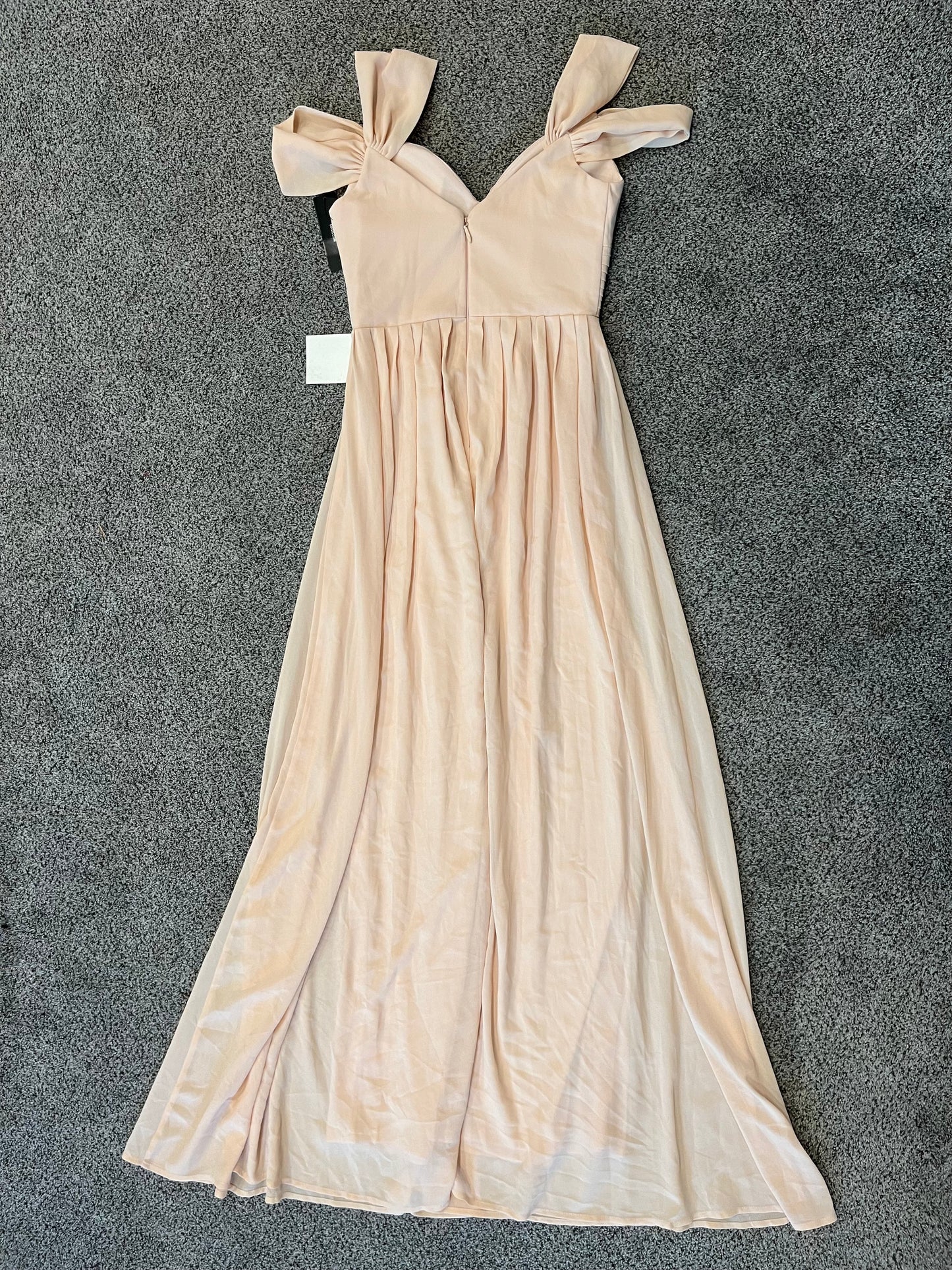 Lulus Cream Off Shoulder Straps Long Formal Dress Womens size Small