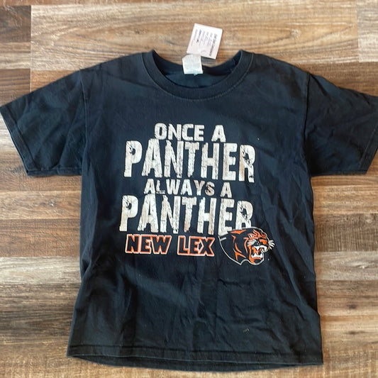 Once a Panther Always a Panther Short sleeve black shirt youth size medium