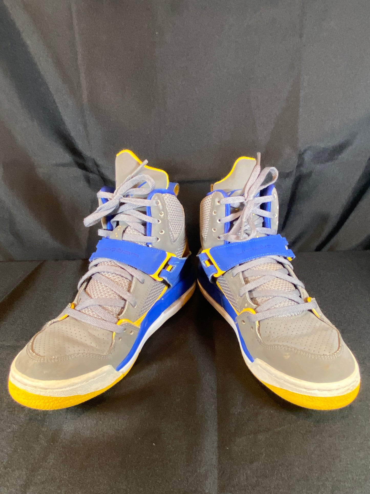 Jordan Flight Sneakers Gray/Blue/Yellow Boys youth size 6Y