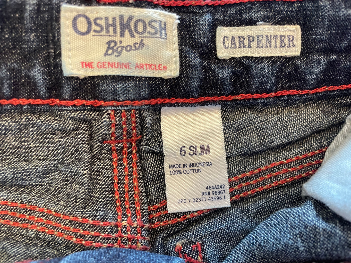 OshKosh Boys Cargo Jeans size 6 slim