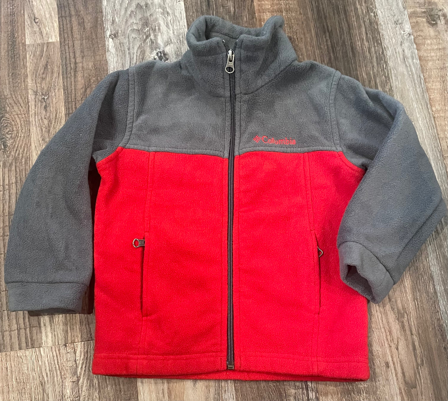 Columbia Fleece Red & Grey Youth size Medium