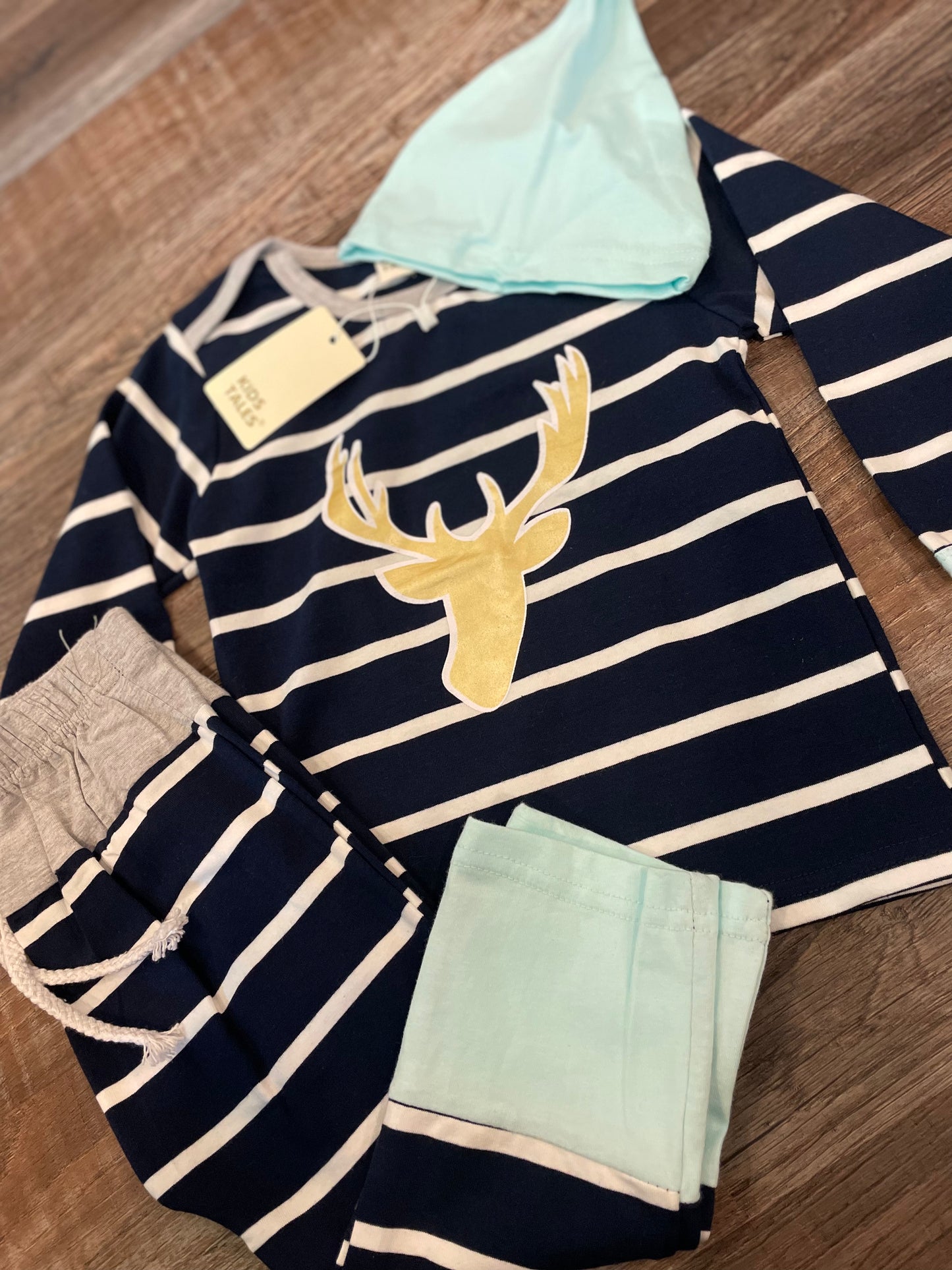 Boutique NWT Kids Tales Deer pajama set infant