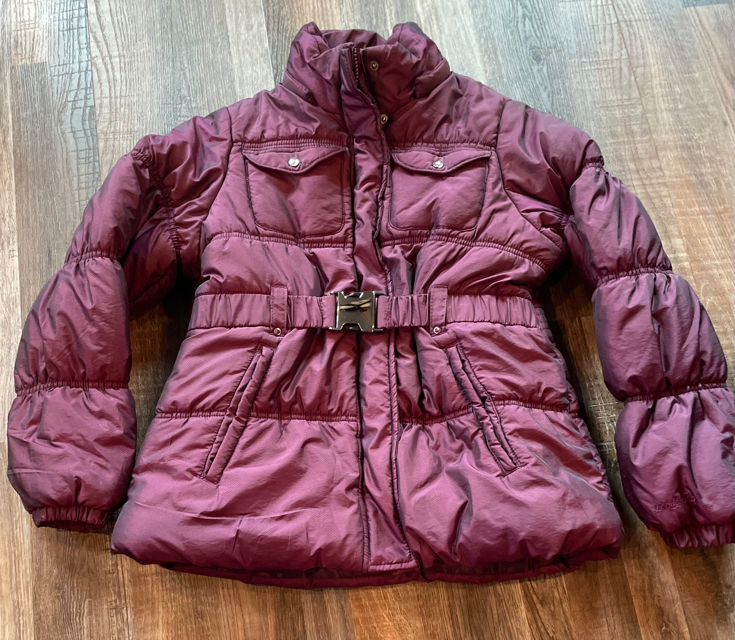 London Fog Purple Coat w/Buckle Waist girls size Large 14/16