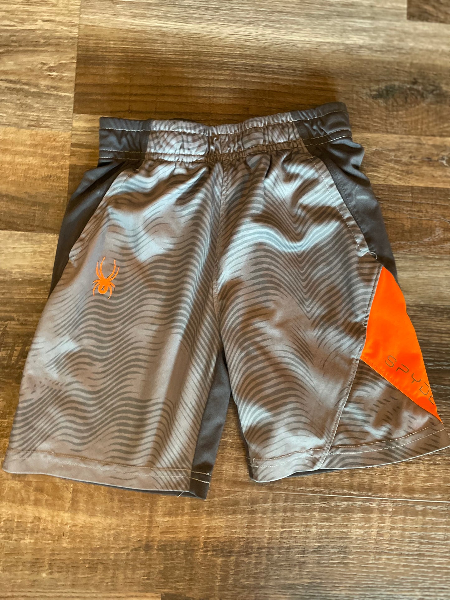 Spyder Grey w/ Orange athletic youth boys shorts size 5