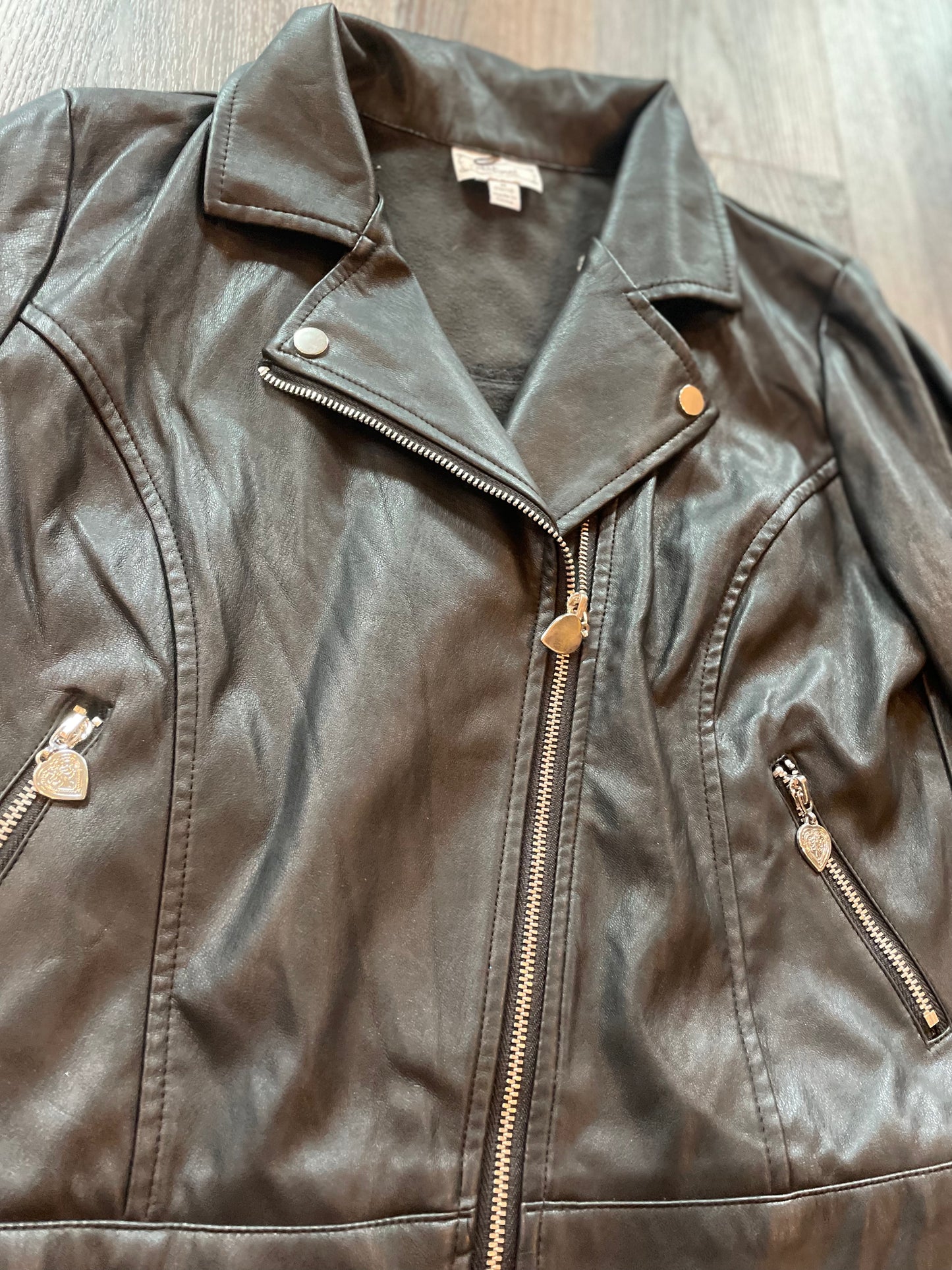 D Signed by Disney- Leather like Jackets girls size medium 10/12