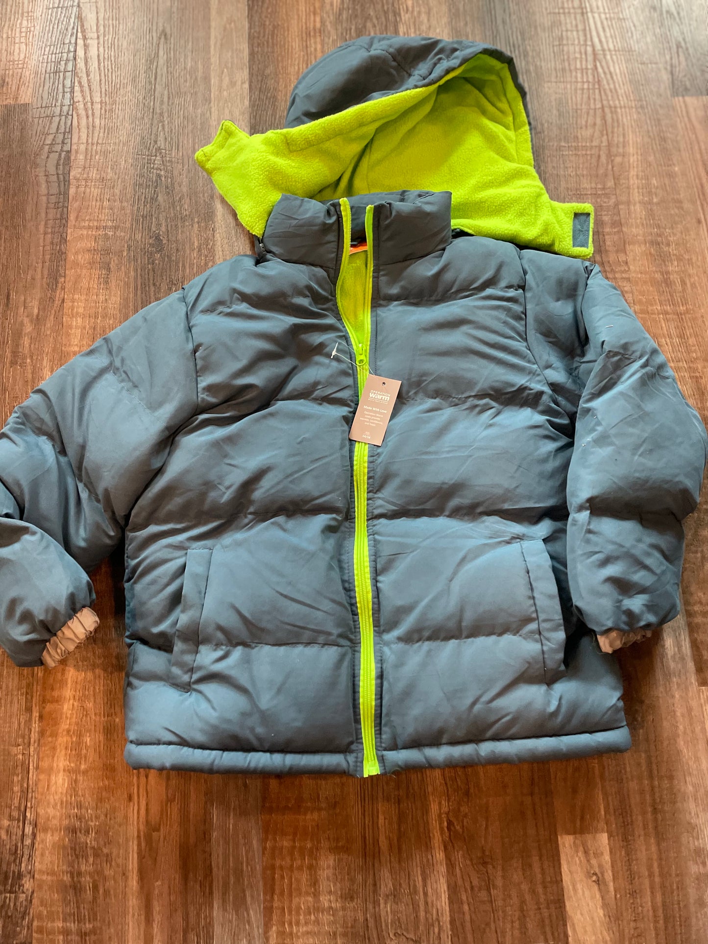 Operation Warm NWT Blue Boys Puffer Coat Youth Size Large 14/16