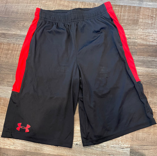 Under Armour Black & Red Boys Youth Shorts size large