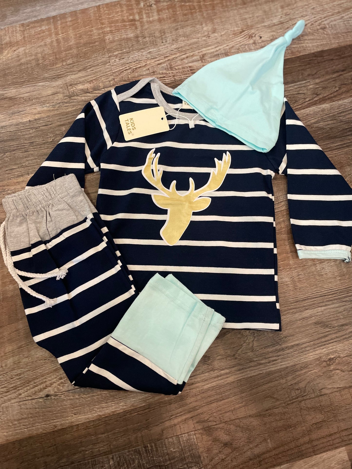 Boutique NWT Kids Tales Deer pajama set infant