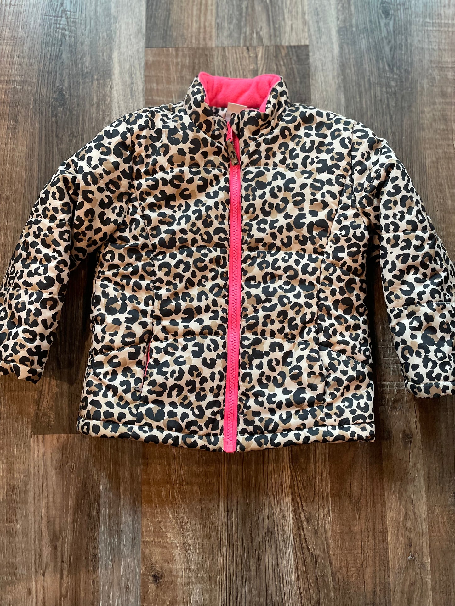 Healthte Leopard puffer coat girls size 4t