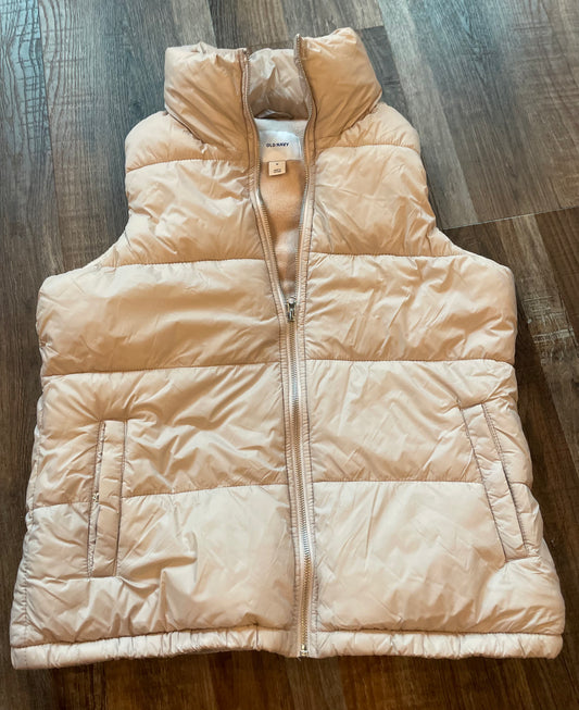 Old Navy Dark Cream Puffy Vest womens size Medium