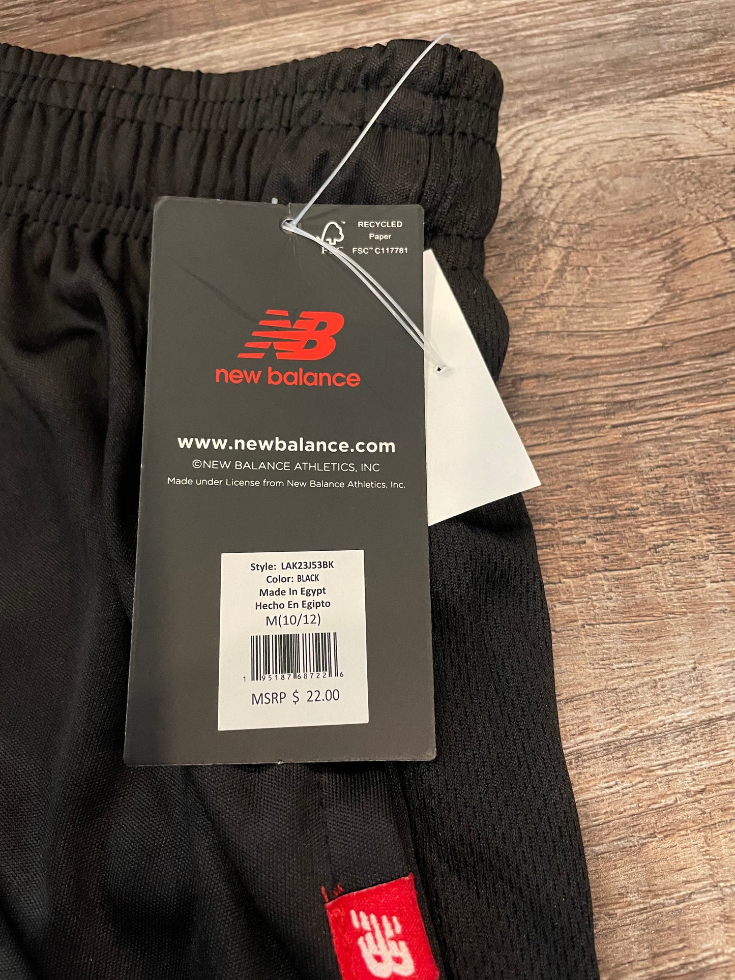 New balance NEW!! Solid Black Shorts Boys size Medium 10/12