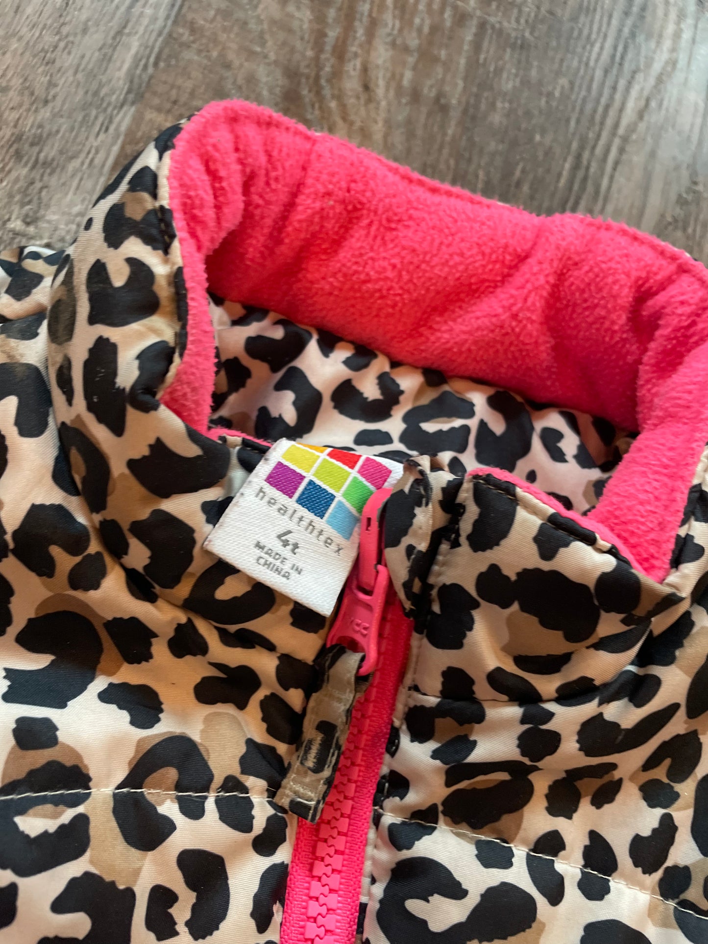 Healthte Leopard puffer coat girls size 4t